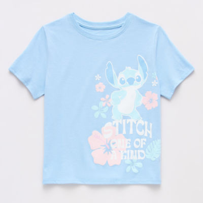 Disney Collection Girls Crew Neck Short Sleeve Stitch T-Shirt