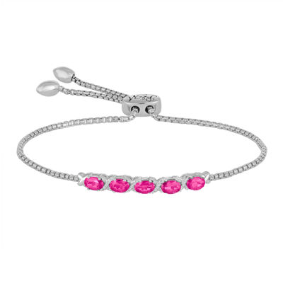 Rhythm and Muse Lab-Created Pink & White Sapphire Sterling Silver Bracelet