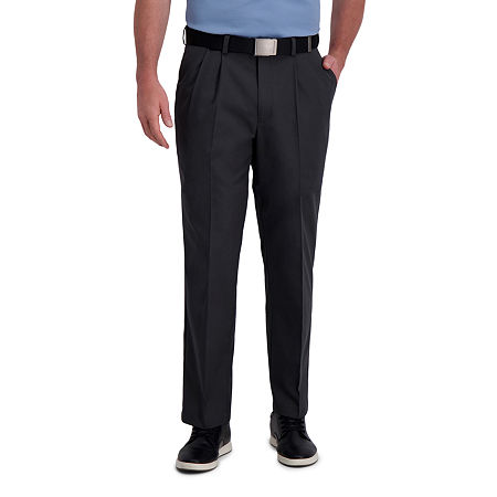 Haggar Mens Cool Right Performance Classic Fit Pleated Pant, 36 29, Gray
