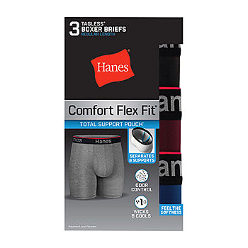 3 Pack Men's Cotton Underwear TAGless Boxer Briefs with Comfort Flex  Waistband