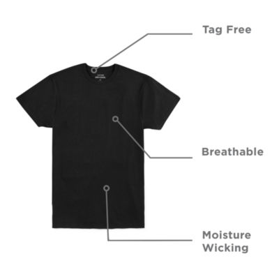 Stafford Dry + Cool Breathable Mesh Mens 4 Pack Short Sleeve Crew Neck Moisture Wicking T-Shirt Tall