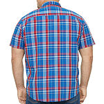 St. John's Bay Big and Tall Mens Classic Fit Short Sleeve Plaid Button-Down Shirt