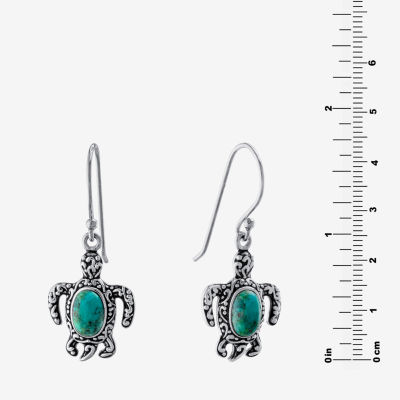 Enhanced Blue Turquoise Sterling Silver Drop Earrings