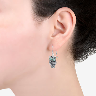 Enhanced Blue Turquoise Sterling Silver Drop Earrings