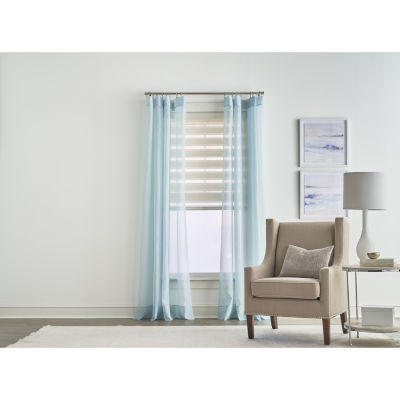 Liz Claiborne Lisette Sheer Rod Pocket Single Curtain Panel