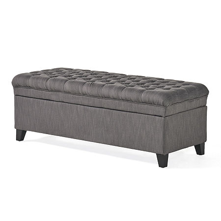 Juliana Storage Ottoman, One Size, Gray