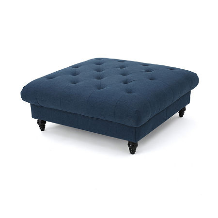 Bordeaux Upholstered Ottoman, One Size, Blue