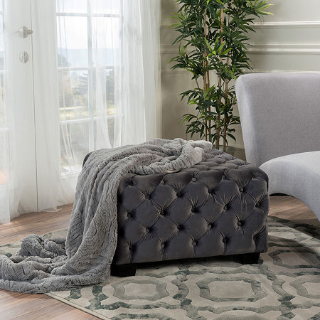 Jaymee Ottoman, One Size, Gray