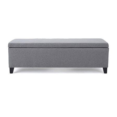 Cleo Storage Ottoman, One Size, Gray