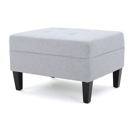 Zahra Ottoman, One Size, Gray