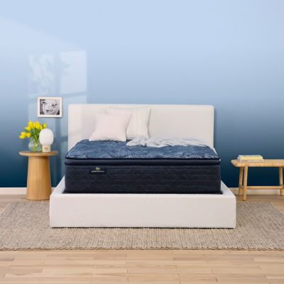 Serta Perfect Sleeper Cobalt Calm Plus 14.5" Medium Pillow Top -  Mattress + Box Spring
