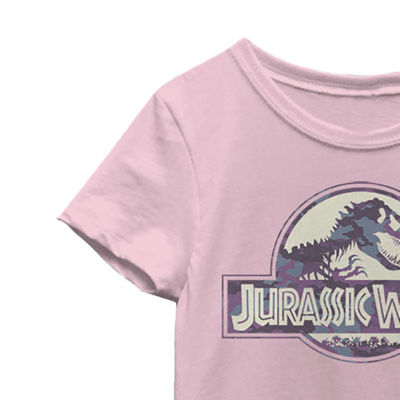 Little & Big Kid Girls Crew Neck Short Sleeve Regular Fit Jurassic World Graphic T-Shirt