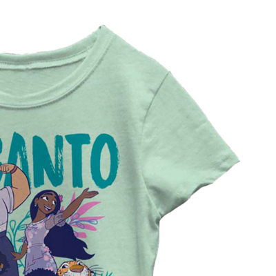 Disney Encanto Little & Big Kid Girls Crew Neck Short Sleeve Slim Fit Encanto Graphic T-Shirt