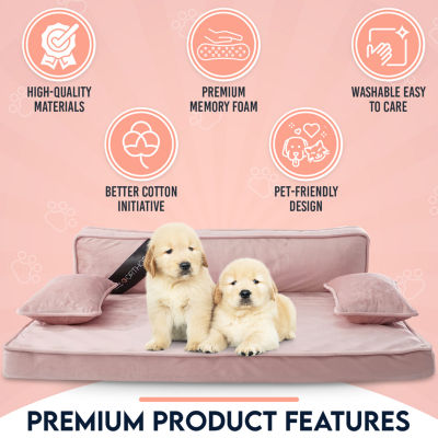 Precious Tails 35" Gray Orthopedic Pet Bed