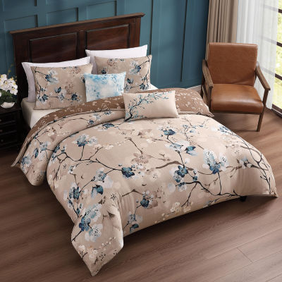 Bebejan Blue Blossom 5-pc. Midweight Reversible Comforter Set