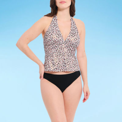 Decree Womens Animal Print Animal Juniors Tankini Swimsuit Top