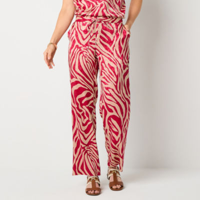 Liz Claiborne Womens Mid Rise Wide Leg Drawstring Pant