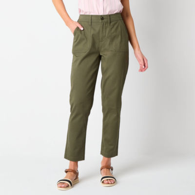 St. John's Bay Womens Stretch Fabric Slim Cargo Pant