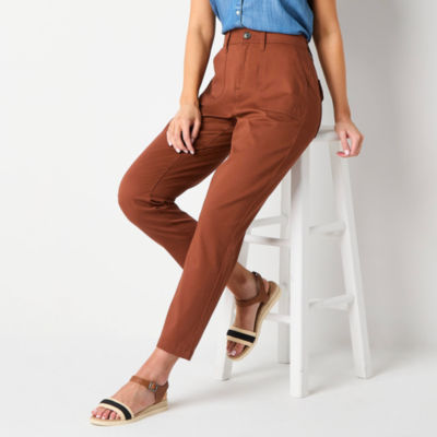 St. John's Bay Womens Stretch Fabric Slim Cargo Pant