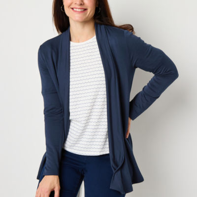Liz Claiborne Womens Long Sleeve Open Front Cardigan - JCPenney