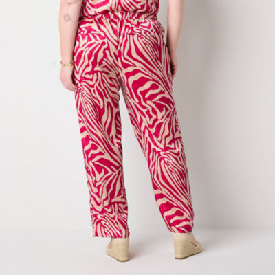 Liz Claiborne Womens Mid Rise Wide Leg Drawstring Pant - Plus