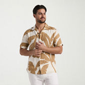 Cubavera Mens Short Sleeve Classic Fit Button-Down Shirt, Color