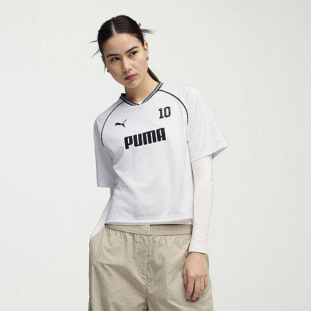 PUMA Womens Crew Neck Short Sleeve Active Crop Top