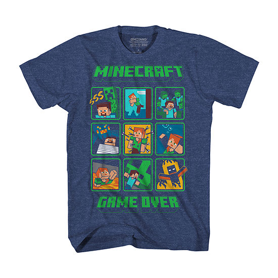 Little & Big Boys Crew Neck Minecraft Short Sleeve Graphic T-Shirt