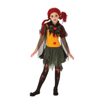 Girls Zombie Clown 4-pc. Costume