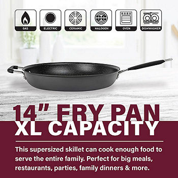Granitestone 14 Nonstick Family Fry Pan with Helper Handle and