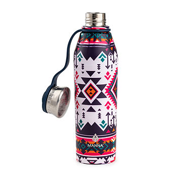 Black Thermos Bottle With Mandala, Water Bottle, Travel Bottle