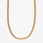 Shaquille O'Neal Xlg Yellow Stainless Steel Solid Curb Chain Necklace