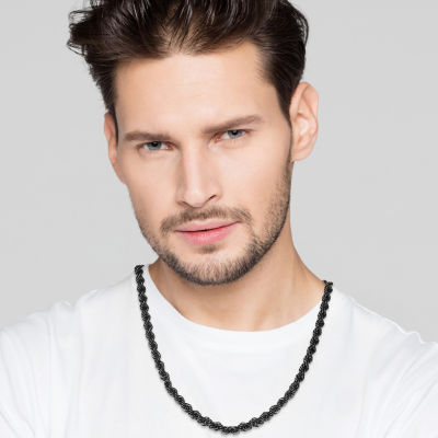 Shaquille O'Neal XLG Mens Stainless Steel 24 Inch Wheat Chain Necklace