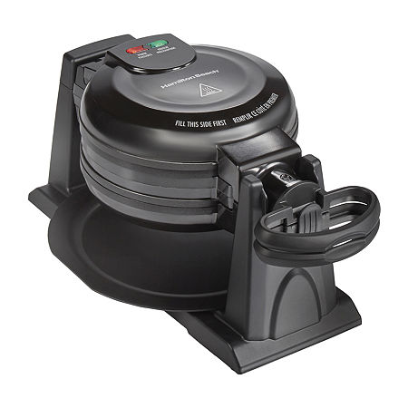 Hamilton Beach Double Belgian Waffle Maker With Removable Plates In Black