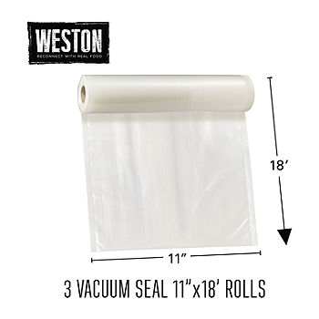 Weston 3-Pack 11 X 18' Vacuum Sealer Bag Rolls 30-0202-W, Color: Clear -  JCPenney
