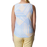 Hearts Of Palm Womens Henley Neck Sleeveless Blouse