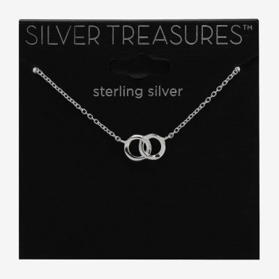 Silver Treasures Sterling Silver 16 Inch Link Pendant Necklace