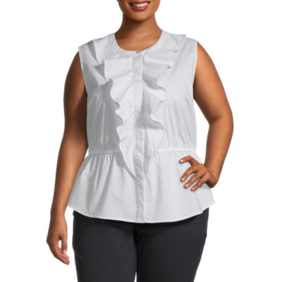 liz claiborne womens round neck sleeveless blouse