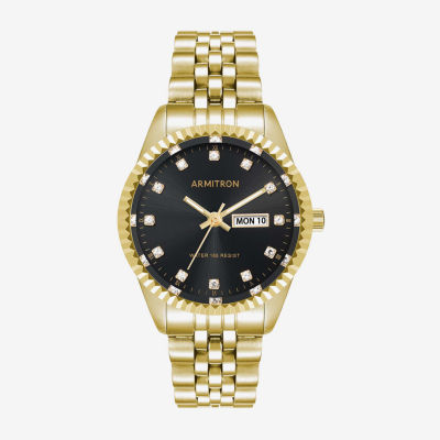 Armitron black outlet and gold watch