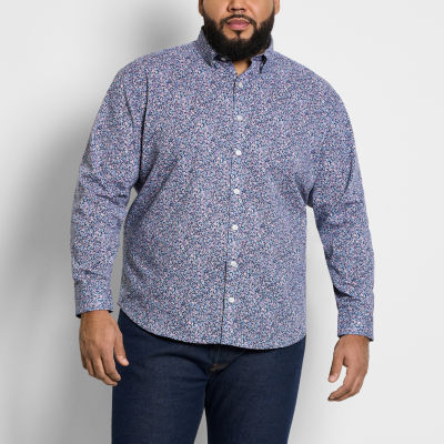 Van Heusen Big and Tall Mens Classic Fit Long Sleeve Floral Button-Down Shirt