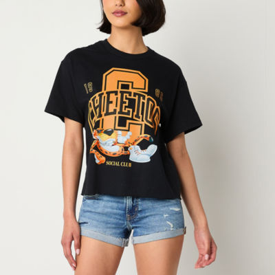 Juniors Extra Cheesy Cheetos Womens Crew Neck Short Sleeve Graphic T-Shirt