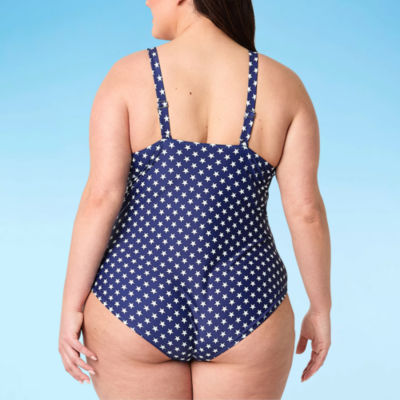 Outdoor Oasis Womens Star One Piece Swimsuit Plus