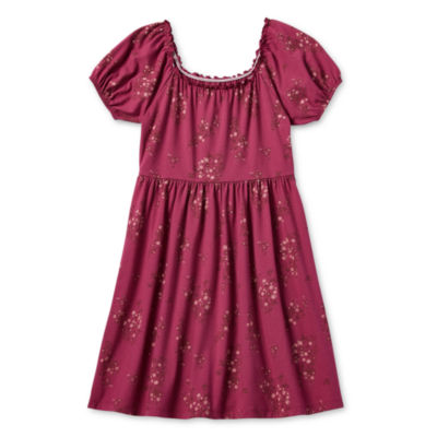 Thereabouts Little & Big Girls Short Sleeve Puffed A-Line Dress