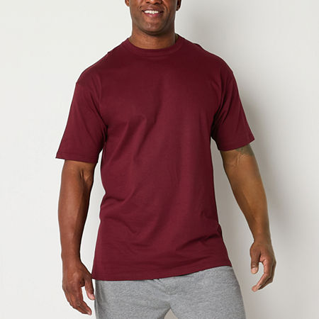Stafford Heavyweight Mens 3 Pack Short Sleeve Crew Neck T-Shirt Tall, Large Tall, Red