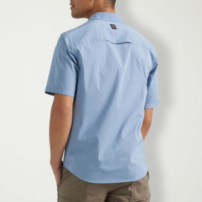 Wrangler Utility Mens Short Sleeve Regular Fit Button-Down Shirt