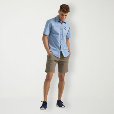 Wrangler Utility Mens Short Sleeve Regular Fit Button-Down Shirt