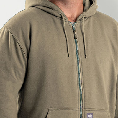 Berne Mens Long Sleeve Fleece Lined Zipper Hoodie