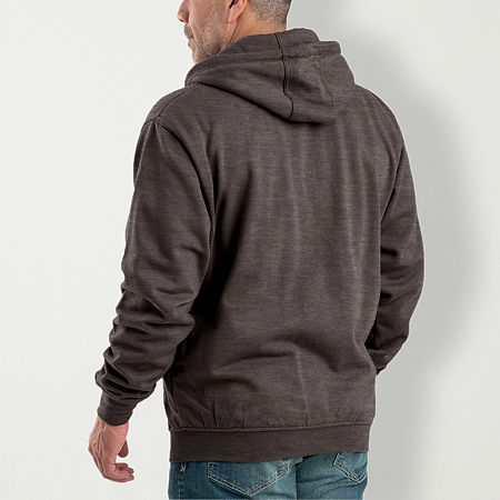 Berne Mens Long Sleeve Fleece Lined Zipper Hoodie, X-small, Gray