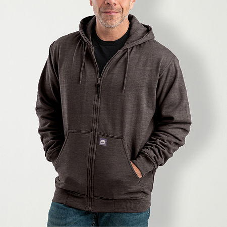 Berne Mens Long Sleeve Fleece Lined Zipper Hoodie, X-small, Gray