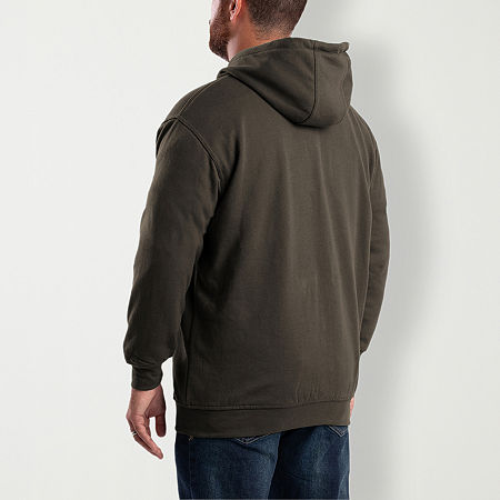 Berne Big And Tall Mens Long Sleeve Fleece Lined Zipper Hoodie, 2x-large Tall, Brown